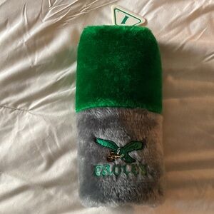 Green and Gray Eagles Plush Cover Vintage